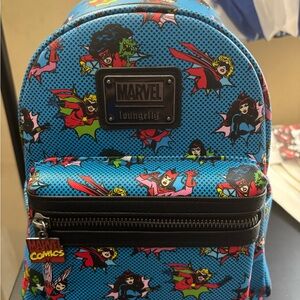 Loungefly Marvel Kids Backpack - Blue with Superhero Design